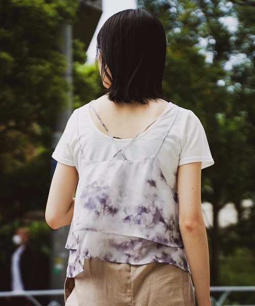 fort point（フォーポイント）の「【C-FORT POINT】キャミソール（無地/タイダイ柄)Ｔシャツセット（セットアップ）（アンサンブル・レディース・ベージュ/グレー/ライトブラウン/ライトベージュ/ブラック・MEDIUM/LARGE）」の21枚目の写真