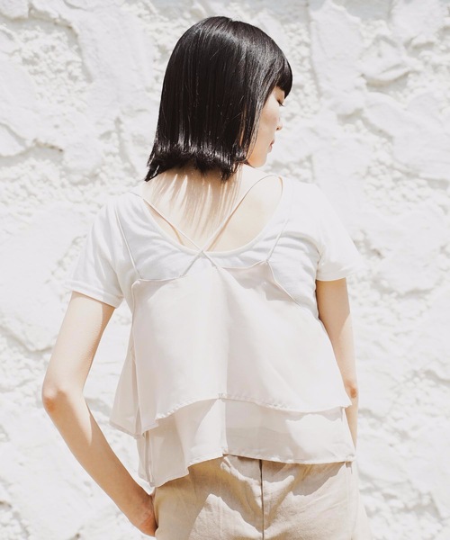fort point（フォーポイント）の「【C-FORT POINT】キャミソール（無地/タイダイ柄)Ｔシャツセット（セットアップ）（アンサンブル・レディース・ベージュ/グレー/ライトブラウン/ライトベージュ/ブラック・MEDIUM/LARGE）」の11枚目の写真