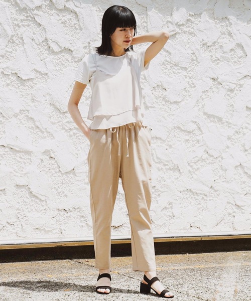 fort point（フォーポイント）の「【C-FORT POINT】キャミソール（無地/タイダイ柄)Ｔシャツセット（セットアップ）（アンサンブル・レディース・ベージュ/グレー/ライトブラウン/ライトベージュ/ブラック・MEDIUM/LARGE）」の14枚目の写真