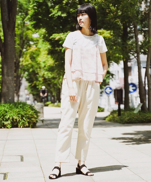 fort point（フォーポイント）の「【C-FORT POINT】キャミソール（無地/タイダイ柄)Ｔシャツセット（セットアップ）（アンサンブル・レディース・ベージュ/グレー/ライトブラウン/ライトベージュ/ブラック・MEDIUM/LARGE）」の10枚目の写真