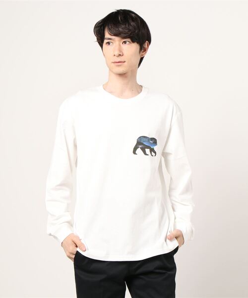 Jonas Claesson（ジョナスクレアッソン）の「【 JONAS CLAESSON / ジョナス・クレアッソン 】 ベアシルエット ロングTシャツ/長袖Tシャツ　NSB（Tシャツ/カットソー・メンズ・ホワイト/イエロー/グレー・M/L/XS）」の2枚目の写真