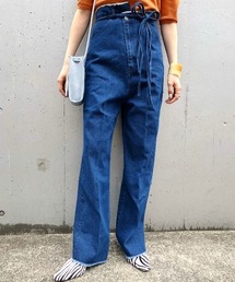 Kastane | 紐付きアシメハイウエストパンツ(デニムパンツ)