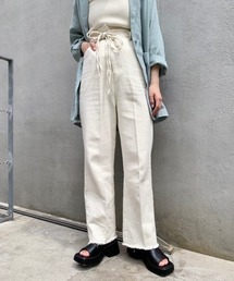 Kastane | 紐付きアシメハイウエストパンツ(デニムパンツ)
