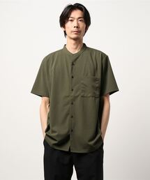 TAKA-Q | ＊タカキューメンズ/TAKA-Q：MEN  カットジョーゼット バンドカラー半袖シャツ(シャツ/ブラウス)