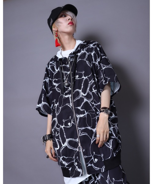 AFYF（エーエフワイエフ）の「【セットアップ対応】AFYF ICOND.B ZIP PARKA/ビッグシルエット イコン ダークベアー ZIPパーカー（パーカー・レディース・ブラック/ホワイト系その他/ブラック系その他・FREE）」の12枚目の写真