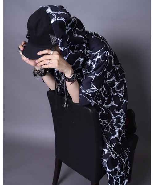 AFYF（エーエフワイエフ）の「【セットアップ対応】AFYF ICOND.B ZIP PARKA/ビッグシルエット イコン ダークベアー ZIPパーカー（パーカー・レディース・ブラック/ホワイト系その他/ブラック系その他・FREE）」の13枚目の写真