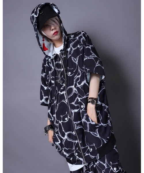 AFYF（エーエフワイエフ）の「【セットアップ対応】AFYF ICOND.B ZIP PARKA/ビッグシルエット イコン ダークベアー ZIPパーカー（パーカー・レディース・ブラック/ホワイト系その他/ブラック系その他・FREE）」の20枚目の写真