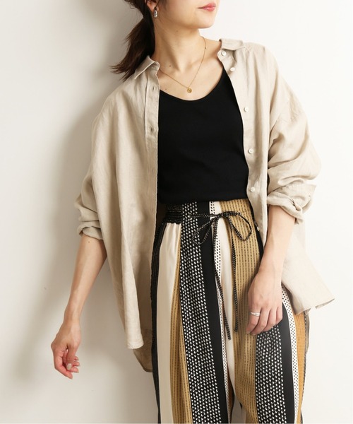 SLOBE IENA（スローブイエナ）の「リブニュアンスタンクトップ【手洗い可能】◆（タンクトップ・レディース・ブラック/ピンク/グリーン/アイボリー・FREE）」の14枚目の写真