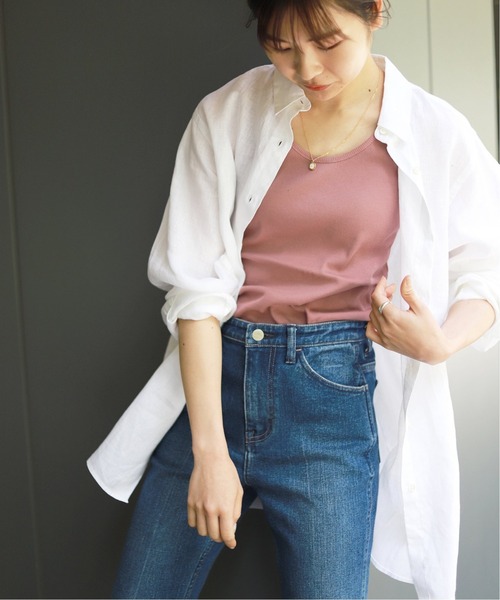 SLOBE IENA（スローブイエナ）の「リブニュアンスタンクトップ【手洗い可能】◆（タンクトップ・レディース・ブラック/ピンク/グリーン/アイボリー・FREE）」の19枚目の写真