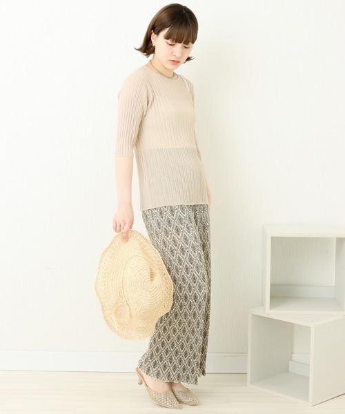 libelle more(リベル モア)の「カットスムース ダマスク柄クリスタルプリーツパンツ(その他パンツ・レディース・ブラック/オフホワイト・L/M)」の11枚目の写真