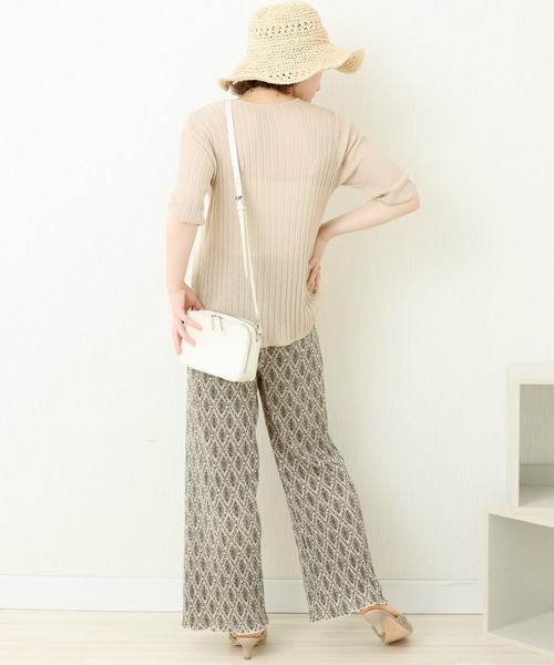 libelle more(リベル モア)の「カットスムース ダマスク柄クリスタルプリーツパンツ(その他パンツ・レディース・ブラック/オフホワイト・L/M)」の15枚目の写真