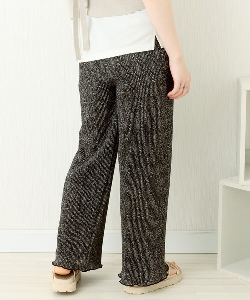 libelle more(リベル モア)の「カットスムース ダマスク柄クリスタルプリーツパンツ(その他パンツ・レディース・ブラック/オフホワイト・L/M)」の13枚目の写真