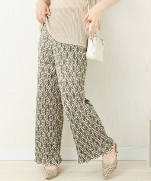 libelle more(リベル モア)の「カットスムース ダマスク柄クリスタルプリーツパンツ(その他パンツ・レディース・ブラック/オフホワイト・L/M)」の21枚目の写真