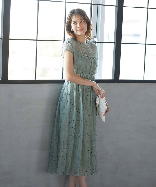 セール フロッキープリントウエストギャザーフレンチワンピース 洗濯機で洗える ワンピース Ketty ケティ のファッション通販 Zozotown