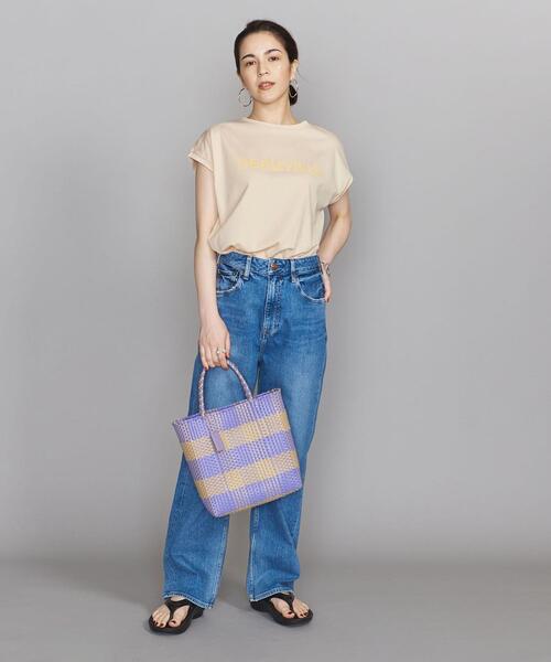 BEAUTY&YOUTH UNITED ARROWS（ビューティーアンドユースユナイテッドアローズ）の「BY コットン天竺フレンチスリーブプリントTシャツ◆（Tシャツ/カットソー・レディース・ホワイト/ブラック/ベージュ・FREE）」の3枚目の写真