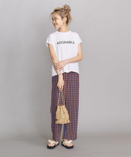 BEAUTY&YOUTH UNITED ARROWS(ビューティーアンドユースユナイテッドアローズ)の「BY コットン天竺フレンチスリーブプリントTシャツ(Tシャツ/カットソー・レディース・ブラック/ベージュ/ホワイト・FREE)」の5枚目の写真