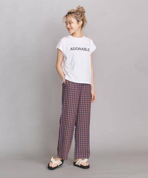 BEAUTY&YOUTH UNITED ARROWS(ビューティーアンドユースユナイテッドアローズ)の「BY コットン天竺フレンチスリーブプリントTシャツ(Tシャツ/カットソー・レディース・ブラック/ベージュ/ホワイト・FREE)」の6枚目の写真