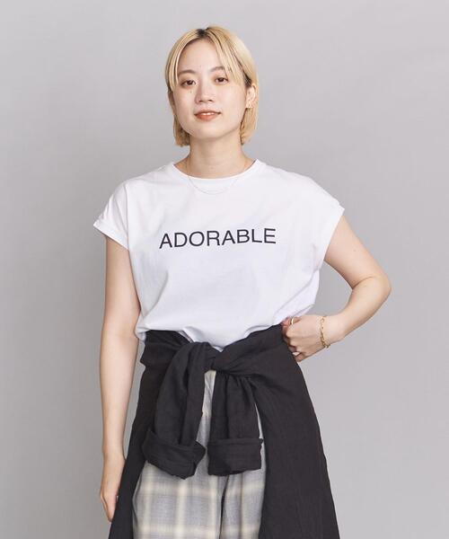 BEAUTY&YOUTH UNITED ARROWS(ビューティーアンドユースユナイテッドアローズ)の「BY コットン天竺フレンチスリーブプリントTシャツ(Tシャツ/カットソー・レディース・ブラック/ベージュ/ホワイト・FREE)」の21枚目の写真