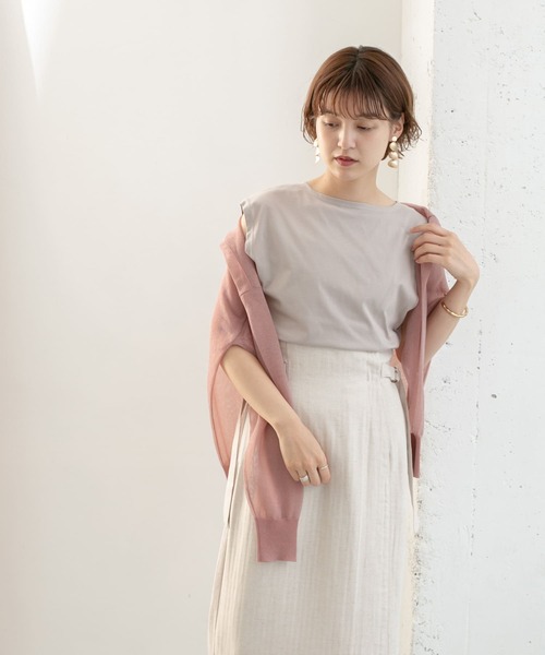 KBF(ケイビーエフ)の「フレンチスリーブTシャツ(Tシャツ/カットソー・レディース・ブラック/オフホワイト/グレー系その他/グリーン系その他・ONE)」の21枚目の写真