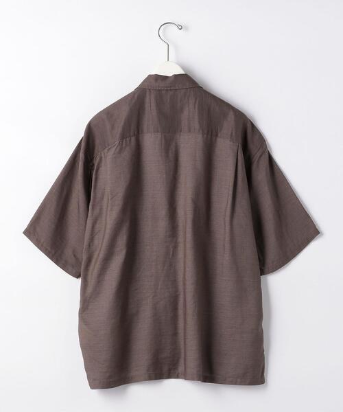 green label relaxing（グリーンレーベルリラクシング）の「＜green label relaxing＞クレープ ハーフスリーブ チャイナ [シャツ]（シャツ/ブラウス・メンズ・モカ/ブラック・MEDIUM/SMALL/LARGE）」の8枚目の写真