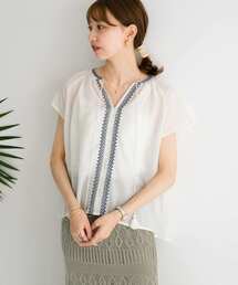 ITEMS URBANRESEARCH | シシュウフレンチスリーブブラウス(シャツ/ブラウス)