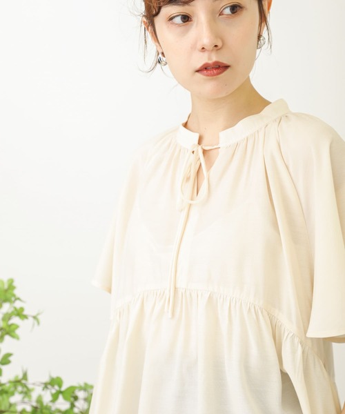 SENSE OF PLACE by URBAN RESEARCH（センスオブプレイスバイアーバンリサーチ）の「フレアスリーブスキッパーブラウス（シャツ/ブラウス・レディース・ブラック/ライトブルー/アイボリー・ONE）」の9枚目の写真