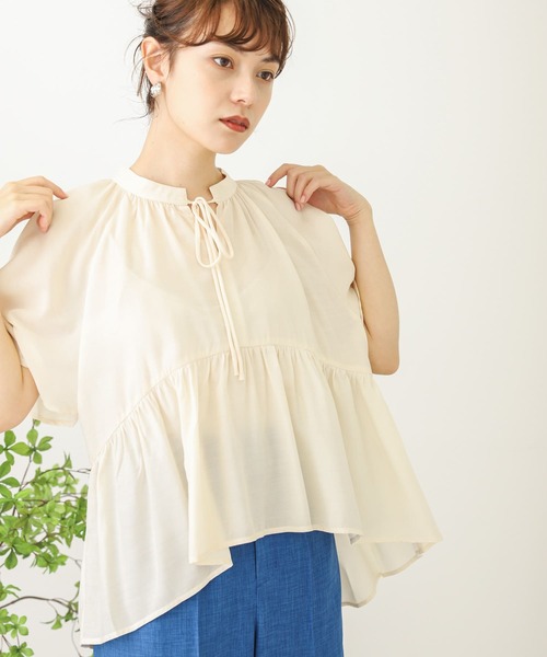 SENSE OF PLACE by URBAN RESEARCH（センスオブプレイスバイアーバンリサーチ）の「フレアスリーブスキッパーブラウス（シャツ/ブラウス・レディース・ブラック/ライトブルー/アイボリー・ONE）」の10枚目の写真