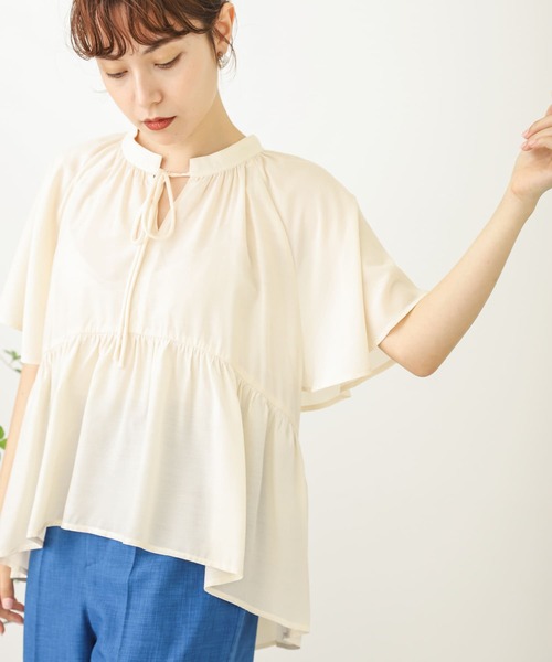 SENSE OF PLACE by URBAN RESEARCH（センスオブプレイスバイアーバンリサーチ）の「フレアスリーブスキッパーブラウス（シャツ/ブラウス・レディース・ブラック/ライトブルー/アイボリー・ONE）」の11枚目の写真