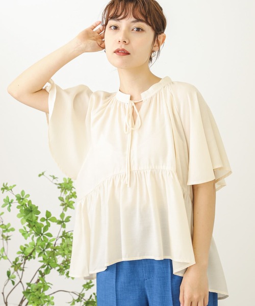 SENSE OF PLACE by URBAN RESEARCH（センスオブプレイスバイアーバンリサーチ）の「フレアスリーブスキッパーブラウス（シャツ/ブラウス・レディース・ブラック/ライトブルー/アイボリー・ONE）」の12枚目の写真