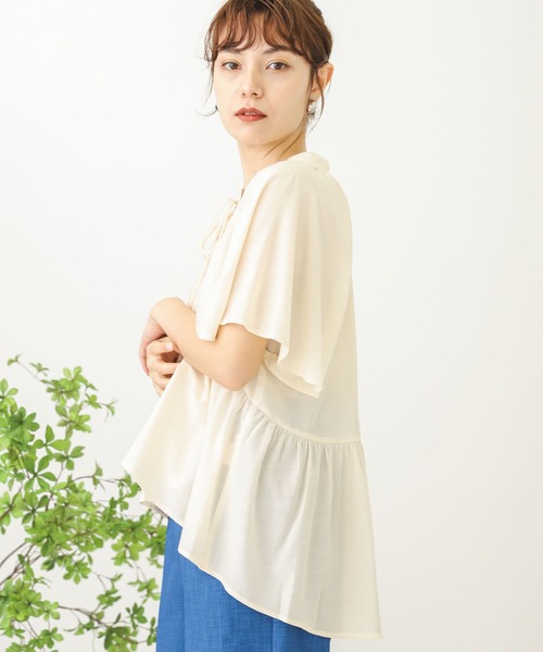 SENSE OF PLACE by URBAN RESEARCH（センスオブプレイスバイアーバンリサーチ）の「フレアスリーブスキッパーブラウス（シャツ/ブラウス・レディース・ブラック/ライトブルー/アイボリー・ONE）」の13枚目の写真