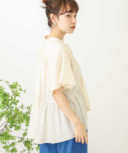 SENSE OF PLACE by URBAN RESEARCH（センスオブプレイスバイアーバンリサーチ）の「フレアスリーブスキッパーブラウス（シャツ/ブラウス・レディース・ブラック/ライトブルー/アイボリー・ONE）」の14枚目の写真