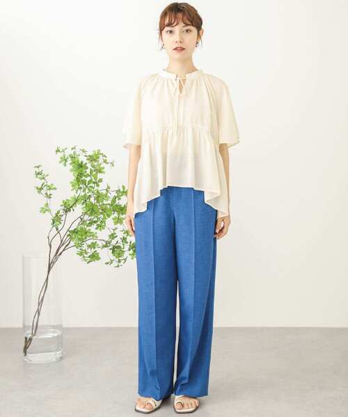 SENSE OF PLACE by URBAN RESEARCH（センスオブプレイスバイアーバンリサーチ）の「フレアスリーブスキッパーブラウス（シャツ/ブラウス・レディース・ブラック/ライトブルー/アイボリー・ONE）」の16枚目の写真