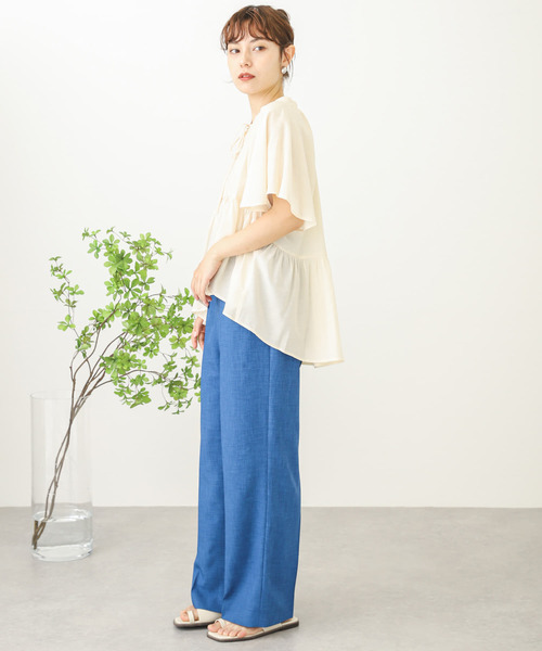 SENSE OF PLACE by URBAN RESEARCH（センスオブプレイスバイアーバンリサーチ）の「フレアスリーブスキッパーブラウス（シャツ/ブラウス・レディース・ブラック/ライトブルー/アイボリー・ONE）」の18枚目の写真