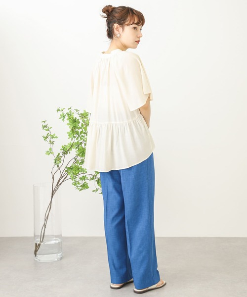 SENSE OF PLACE by URBAN RESEARCH（センスオブプレイスバイアーバンリサーチ）の「フレアスリーブスキッパーブラウス（シャツ/ブラウス・レディース・ブラック/ライトブルー/アイボリー・ONE）」の19枚目の写真