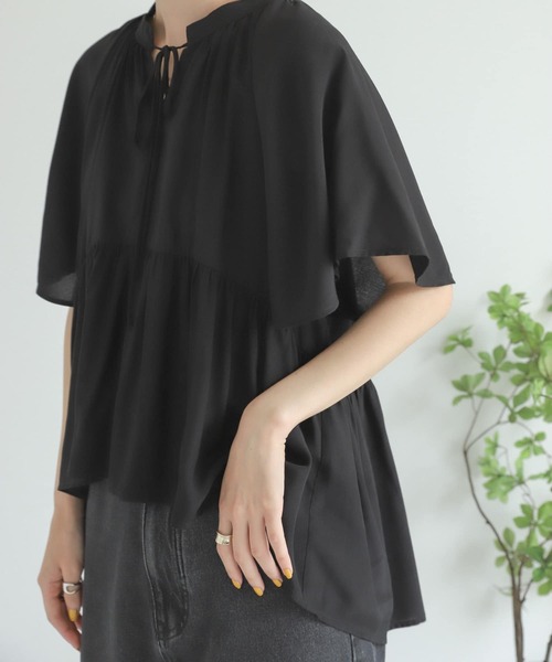 SENSE OF PLACE by URBAN RESEARCH（センスオブプレイスバイアーバンリサーチ）の「フレアスリーブスキッパーブラウス（シャツ/ブラウス・レディース・ブラック/ライトブルー/アイボリー・ONE）」の21枚目の写真