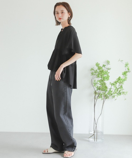 SENSE OF PLACE by URBAN RESEARCH（センスオブプレイスバイアーバンリサーチ）の「フレアスリーブスキッパーブラウス（シャツ/ブラウス・レディース・ブラック/ライトブルー/アイボリー・ONE）」の22枚目の写真