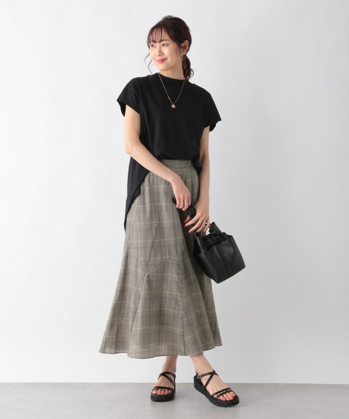 GLOBAL WORK（グローバルワーク）の「チェックフレアスカート/956240（スカート・レディース・グレイッシュベージュ/ブラウン・LARGE/MEDIUM）」の7枚目の写真