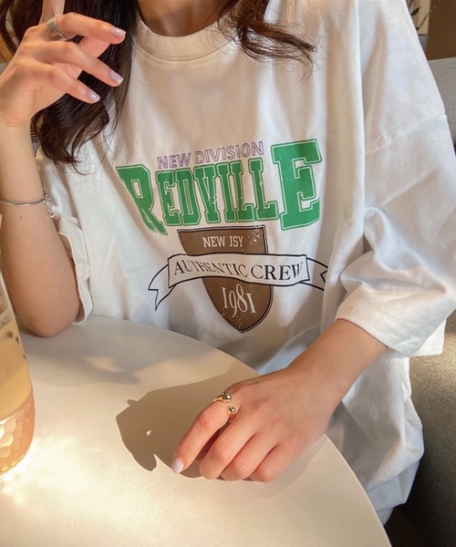 meJane(ミージェーン)の「カレッジロゴエンブレムプリントTシャツ【ZOZOTOWN限定】(Tシャツ/カットソー・レディース・ホワイト/ブラック/グリーン・FREE)」の9枚目の写真