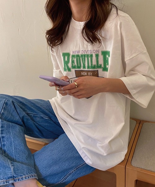 meJane(ミージェーン)の「カレッジロゴエンブレムプリントTシャツ【ZOZOTOWN限定】(Tシャツ/カットソー・レディース・ホワイト/ブラック/グリーン・FREE)」の15枚目の写真