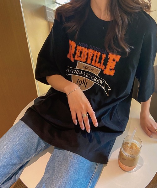 meJane(ミージェーン)の「カレッジロゴエンブレムプリントTシャツ【ZOZOTOWN限定】(Tシャツ/カットソー・レディース・ホワイト/ブラック/グリーン・FREE)」の7枚目の写真
