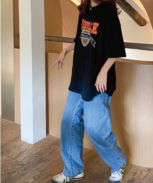 meJane(ミージェーン)の「カレッジロゴエンブレムプリントTシャツ【ZOZOTOWN限定】(Tシャツ/カットソー・レディース・ホワイト/ブラック/グリーン・FREE)」の11枚目の写真