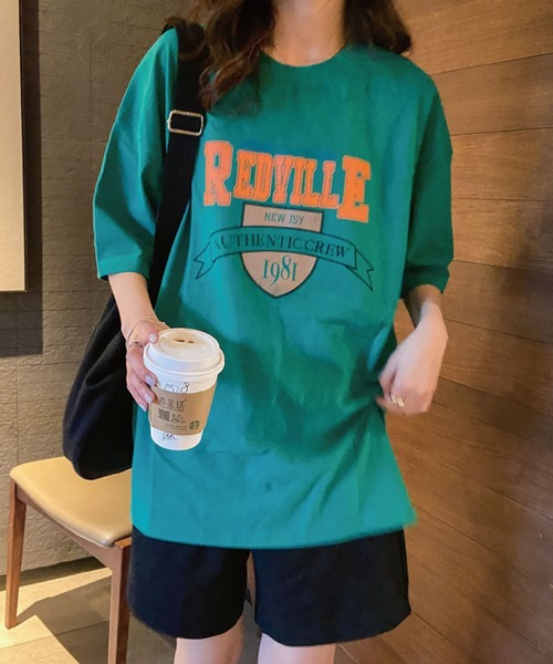 meJane(ミージェーン)の「カレッジロゴエンブレムプリントTシャツ【ZOZOTOWN限定】(Tシャツ/カットソー・レディース・ホワイト/ブラック/グリーン・FREE)」の10枚目の写真