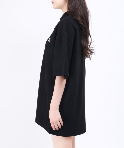 WC（ダブル シー）の「クマワンポイントBIGポロ（Tシャツ/カットソー・レディース・ホワイト/ブラック・FREE）」の4枚目の写真