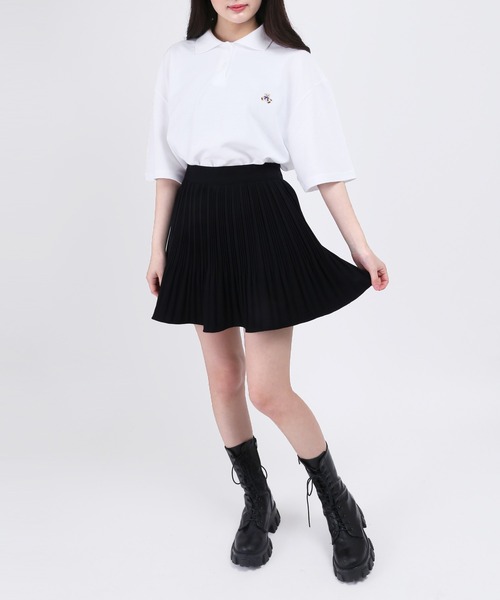 WC（ダブル シー）の「クマワンポイントBIGポロ（Tシャツ/カットソー・レディース・ホワイト/ブラック・FREE）」の7枚目の写真