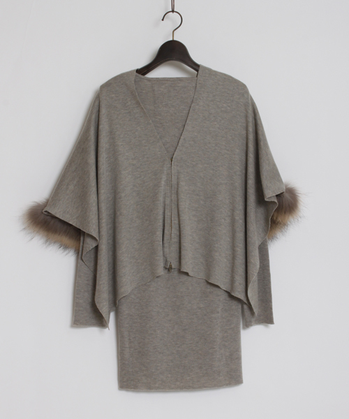 goa（ゴア）の「2014AW 3WAYファーストール＋チュニックワンピースSET（アンサンブル・レディース・ライトグレー/モカ/ベージュ/マスタード・FREE）」の6枚目の写真