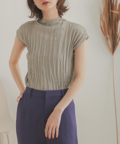 SENSE OF PLACE by URBAN RESEARCH（センスオブプレイスバイアーバンリサーチ）の「ワッシャーハイネックトップ（Tシャツ/カットソー・レディース・ブラック/モカ/ライトベージュ・ONE）」の3枚目の写真