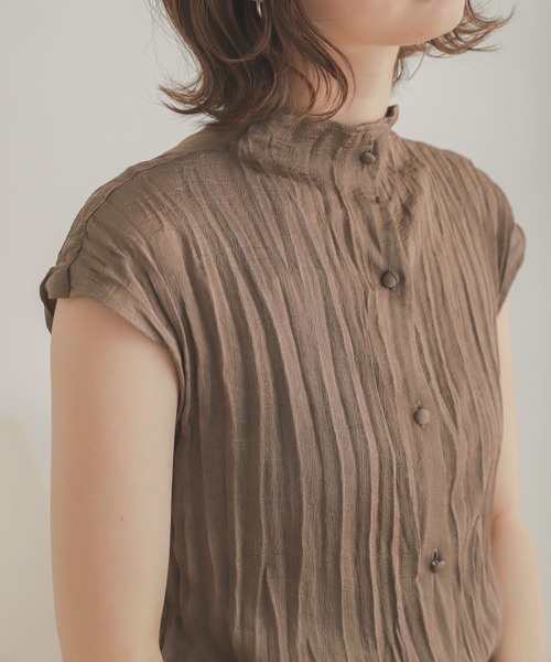 SENSE OF PLACE by URBAN RESEARCH（センスオブプレイスバイアーバンリサーチ）の「ワッシャーハイネックトップ（Tシャツ/カットソー・レディース・ブラック/モカ/ライトベージュ・ONE）」の2枚目の写真