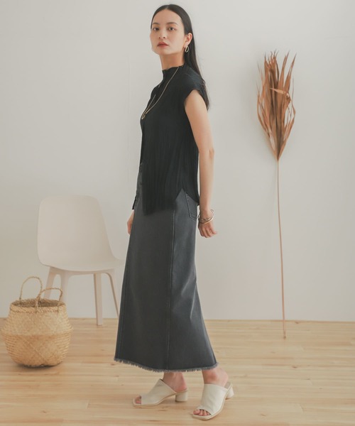 SENSE OF PLACE by URBAN RESEARCH（センスオブプレイスバイアーバンリサーチ）の「ワッシャーハイネックトップ（Tシャツ/カットソー・レディース・ブラック/モカ/ライトベージュ・ONE）」の8枚目の写真