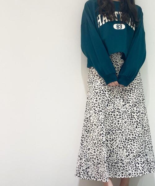 INGNI(イング)の「ダルメシアン柄/マーメイドスカート(スカート・レディース・ブラック×ホワイト/アイボリー系3/レオパード・FREE)」の1枚目の写真
