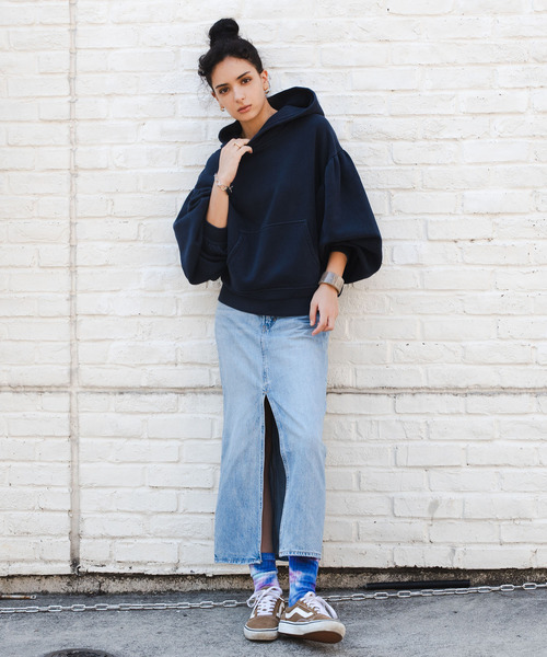 Levi's(リーバイス)の「LEVI'S(R) MADE & CRAFTED(R) SHIRRING フーディー(パーカー・レディース・ブルー・S/M/XS)」の20枚目の写真